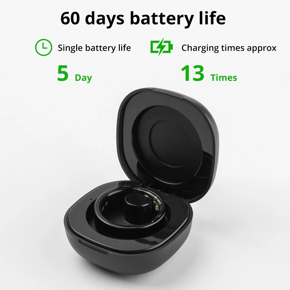 2024  R09 Smart Ring Men Women with Charging Case, Body Temperature Health and Sleep Monitor for Xiaomi Samsung Phone